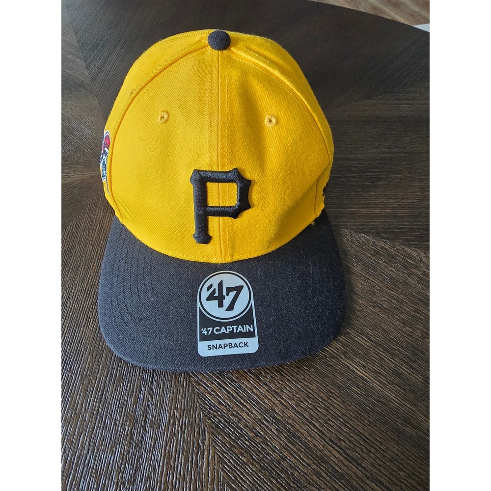 47 Brand Pittsburgh Pirates MLB Captain Snapback Hat Yellow Black Flat Brim OSFA